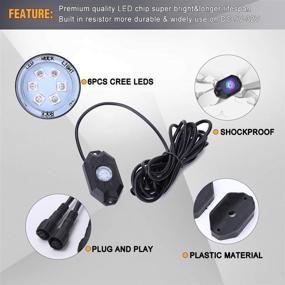 img 3 attached to 🚗 RGB LED Rock Lights Kits - 12 Pod Lights with Bluetooth Controller, Timer Feature, Music Sync Waterproof LED Neon Underglow Light | Compatible with Jeep, Off-Road Truck, SUV, ATV