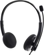 🎧 noise cancelling usb headset with microphone - ideal for laptop, pc & business calls, skype chat, and office headset - mute control included logo