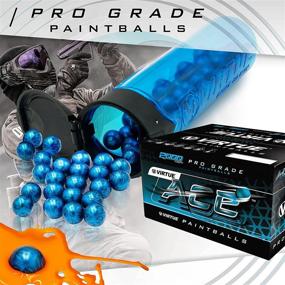 img 3 attached to 🔵 VIRTUE Ace Paintballs - .68 Caliber Blue V-Logo Shell with Orange Fill - 2 Cases (4000 Rounds) - Enhanced SEO