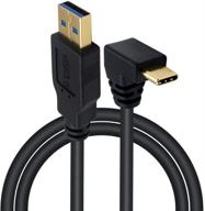 кабель poyiccot type c с углом 90 градусов - 1м usb 3.0 (тип а) мужской разъем к usb 3.1 c (тип c) мужской разъем адаптерный кабель логотип