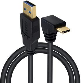 img 4 attached to Кабель Poyiccot Type C с углом 90 градусов - 1М USB 3.0 (Тип А) мужской разъем к USB 3.1 C (Тип C) мужской разъем адаптерный кабель