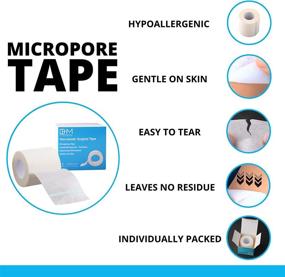 img 2 attached to 🩹 12-Pack Microporous Medical Tape: 1 Inch x 10 Yards, Self-Adhesive Bandages for Surgical Wound Care