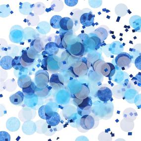 img 4 attached to TecUnite 1 Inch Tissue Paper Confetti: White and Blue Table Confetti for Boys Baby Shower and Birthday Decoration, 1.76 oz