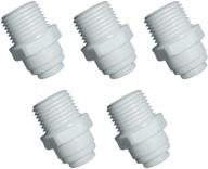 💧 water purifier filters' yzm tube quick connector fittings for reverse osmosis systems - set of 5 (straight, 1/2" male x 3/8" od tube) - accessories logo