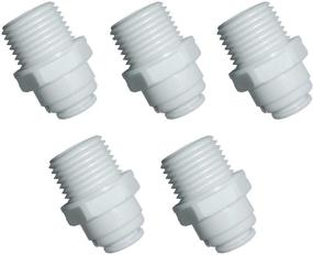 img 2 attached to 💧 Water Purifier Filters' YZM Tube Quick Connector Fittings for Reverse Osmosis Systems - Set of 5 (Straight, 1/2" Male x 3/8" OD Tube) - Accessories