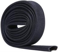 🔥 hiwowsport adjustable heat shield sleeve - 10ft x 13mm (1/2'') - black fiberglass heat protection logo