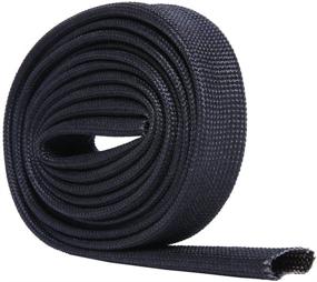 img 4 attached to 🔥 Hiwowsport Adjustable Heat Shield Sleeve - 10FT x 13MM (1/2'') - Black Fiberglass Heat Protection