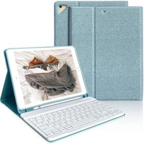 img 4 attached to 💙 Enhance Your iPad Experience with the Detachable Bluetooth Keyboard - iPad Keyboard Case 9.7 for iPad 6th Generation(2018), iPad 5th Generation(2017), iPad Air 2, iPad Air, iPad Pro 9.7 inch Keyboard Case in Lake Blue