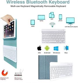 img 2 attached to 💙 Enhance Your iPad Experience with the Detachable Bluetooth Keyboard - iPad Keyboard Case 9.7 for iPad 6th Generation(2018), iPad 5th Generation(2017), iPad Air 2, iPad Air, iPad Pro 9.7 inch Keyboard Case in Lake Blue
