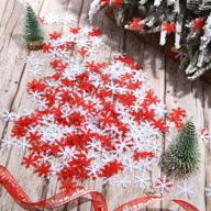 500 pieces christmas winter snowflakes table confetti decorations - white and red non-woven hanging snowflakes for christmas tree, window, wedding, birthday, holiday party décor logo