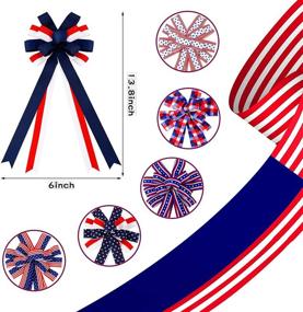 img 3 attached to 🎆 Set of 6 Independence Day Patriotic Bows - American Flag Stars and Stripes design for 4th of July, Memorial Day - Red, White, and Blue Patriotic Bows - Ideal for Door, Wall Decor - Measures 5.9 x 13.8 Inch