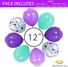 img 2 attached to 70 Pieces Mermaid Latex Balloons: 12-inch Mixed Confetti, Seafoam Blue, Teal, and Purple Balloons for Birthday Party, Girls Baby Shower, Wedding, Anniversary, and Festival Ceremony