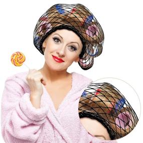 img 3 attached to 💤 Set of 4 Triangle Hair Nets for Rollers – Women's Mesh Hair Net for Sleeping – Triangular Hair Setting Net – Dimension: 35 x 35 x 57 Inches – Color: Black