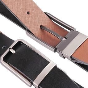 img 2 attached to 👔 Stylish Reversible Leather Men's Belts - NPET Dress Casual Accessories