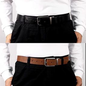 img 1 attached to 👔 Stylish Reversible Leather Men's Belts - NPET Dress Casual Accessories