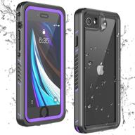 📱 temdan waterproof case for iphone se 2020/8/7 - clear sound quality, built-in screen protector, heavy duty ip68 waterproof shockproof protection - purple, 4.7 inch logo