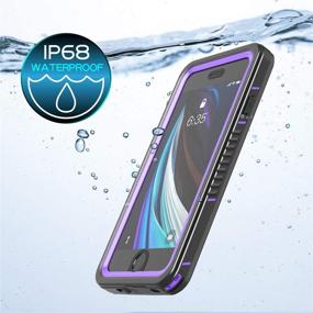 img 2 attached to 📱 Temdan Waterproof Case for iPhone SE 2020/8/7 - Clear Sound Quality, Built-in Screen Protector, Heavy Duty IP68 Waterproof Shockproof Protection - Purple, 4.7 inch