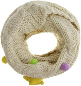 img 2 attached to 🧣 Wool Knit Star Scarf for Kids: Soft Chunky Winter Warm Infinity Scarf