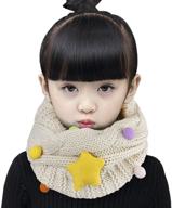 🧣 wool knit star scarf for kids: soft chunky winter warm infinity scarf logo