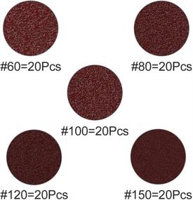 img 3 attached to 🔸 uxcell 100pcs 2 Inch Hook and Loop Sanding Discs: Assorted Grits Sandpaper Pack for Precise Finishing and Polishing