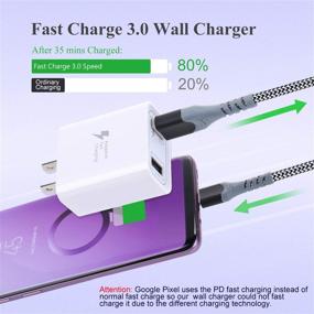 img 2 attached to Excgood USB Wall Charger and 10ft USB C Cable Bundle – 30W 🔌 Dual Port Fast Charging Compatible with Galaxy, LG, and More (2-Pack, Black & White)