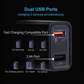 img 3 attached to Excgood USB Wall Charger and 10ft USB C Cable Bundle – 30W 🔌 Dual Port Fast Charging Compatible with Galaxy, LG, and More (2-Pack, Black & White)