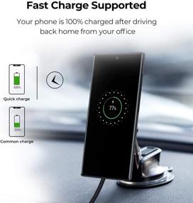img 2 attached to PITAKA Magnetic Car Mount with Fast Wireless Charging for Samsung Galaxy S20 Ultra and Note20 Ultra - Dashboard Phone Holder with Suction Cup and USB A-C Cable - Compatible with MagEZ Case