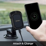 pitaka magnetic car mount with fast wireless charging for samsung galaxy s20 ultra and note20 ultra - dashboard phone holder with suction cup and usb a-c cable - compatible with magez case logo