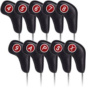 img 4 attached to 🏌️ Craftsman Golf 10pcs Long Neck Iron Headcovers Set with Magnetic Closure - Fit Callaway, Ping, Taylormade, Cobra & More - No.On Both Sides for Right & Left Handed Golfers - Extended Version