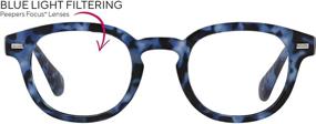 img 3 attached to 👓 Peepers by PeeperSpecs Headliner Focus Tortoise Round Blue Light Filtering Reading Glasses, 45mm, +3.00 Strength: Reduce Eye Strain and Enhance Focus!