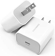 20w usb-c стеновое зарядное устройство (2 шт.) - быстрая зарядка для iphone 11/12 и моделей iphone 13 pro/max (2021) - улучшенный адаптер питания v.2. логотип