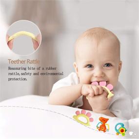 img 3 attached to 👶 Yiosion Baby Rattles Sets Teether, Shaker, Grab and Spin Rattle, Musical Toy Set, Early Educational Toys Gift for 3-12 Month Baby Infant, Newborn