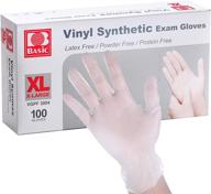 100 pcs latex-free vinyl exam gloves, xl size – clear & disposable logo