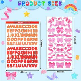 img 3 attached to 🎨 28 Colorful Alphabet Number Sticker Sheets with Bowknot Ribbon Prints - Self-Adhesive Letter Stickers for Scrapbooking, DIY Crafts, Cards, and Home Decor