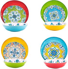 img 4 attached to 🍽️ Durable Multicolor Dinnerware: Dishwasher-Safe and Microwave-Friendly