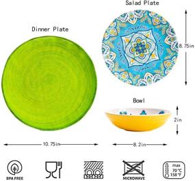 img 3 attached to 🍽️ Durable Multicolor Dinnerware: Dishwasher-Safe and Microwave-Friendly