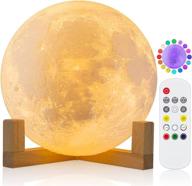 🌙 gropinfly moon lamp - 18 colors moon light with touch & remote control, 3d moon lamp stand, led dimmable, time setting, usb rechargeable - wall-mounted kids night light for bedroom decor, creative gift логотип