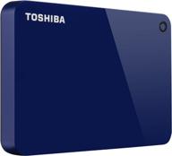 💙 портативный внешний жесткий диск toshiba canvio advance объемом 1 тб с интерфейсом usb 3.0, голубой цвет - hdtc910xl3aa логотип