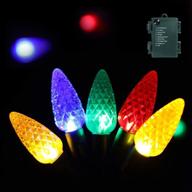 🎄 anycozy christmas lights, 19.7 ft 60 leds battery operated strawberry string lights with 8 modes on/off timer for xmas tree indoor outdoor christmas decorations логотип