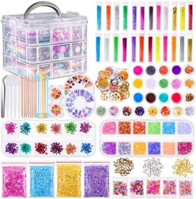 img 4 attached to Enhance Your Creativity with the Anezus Resin Accessories Decoration Kit - Jewelry Making Supplies with Resin Glitter, Gold Foil Flakes, Dried Flowers, Epoxy Pigment for Resin Slime, Nail Art