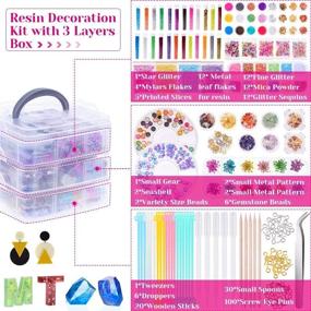 img 3 attached to Enhance Your Creativity with the Anezus Resin Accessories Decoration Kit - Jewelry Making Supplies with Resin Glitter, Gold Foil Flakes, Dried Flowers, Epoxy Pigment for Resin Slime, Nail Art