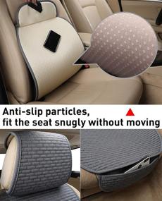 img 2 attached to 🚗 Hikeaglauto Car Seat Covers Cushion Pad for Auto Supplies Universal Non-Slip, Summer Heat Protection & Jeans Fade Prevention (Black 2 Front Seat)