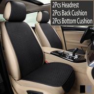 🚗 hikeaglauto car seat covers cushion pad for auto supplies universal non-slip, summer heat protection & jeans fade prevention (black 2 front seat) logo