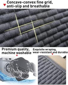 img 3 attached to 🚗 Hikeaglauto Car Seat Covers Cushion Pad for Auto Supplies Universal Non-Slip, Summer Heat Protection & Jeans Fade Prevention (Black 2 Front Seat)