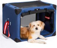 🐾 portable dog crate: collapsible, travel-friendly & washable soft-sided fabric with soft mat - compact, waterproof & ideal for medium to large dogs & cats. perfect for vet visits, grooming appointments & indoor use logo