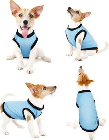 img 1 attached to 👕 Breathable Mesh Vest Dog T-Shirt Apparel for Small Medium Pets Cats Summer(L) - Solid Color Sleeveless Plain Dog Clothes, Puppy Wearing, 3-Count