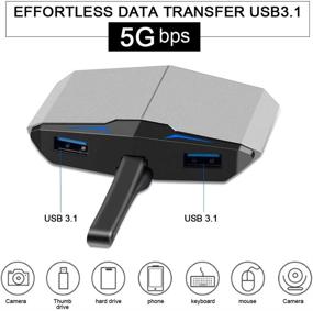 img 2 attached to 🔌 Ultimate USB C Hub Adapter 6-in-1: 4K HDMI, 2 USB 3.1, Type-C Charging, Ethernet & VGA - Compatible with MacBook Pro 2019/2018/2017, Android, Laptops, Tablets & More!