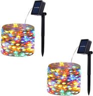 🌟 2-pack multicolor solar powered string lights - 100 leds, waterproof copper wire, 8 modes fairy lights for garden, patio, party, christmas, home - enhance your outdoor décor логотип