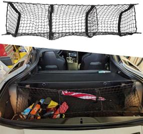 img 4 attached to 🚗 Premium Three Pocket Cargo Net Trunk Organizer Bag for C7 Corvette 2015-2018