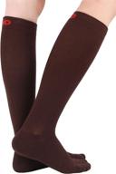 🧦 set of 3 pairs - bamboo compression socks 8-15mmhg for women & men | moisture-wicking support stockings for airplane flights, travel, nurses, edema | size 13-15, brown логотип